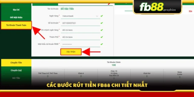 Quy trình rút tiền chi tiết tại FB 88